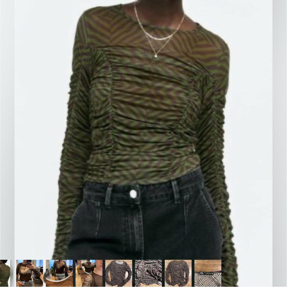 New Zara Top. Sheer ruched and lined